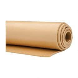 Made in USA - 36" Wide, Natural Gum Rubber Foam Sheet - 35 to 45 Durometer, Tan, -20 to 140°F, 3,000 psi Tensile Strength, Cut-to-Length - Exact Tool & Supply