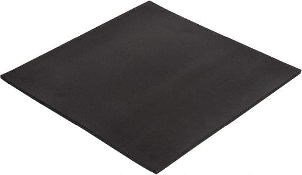 Made in USA - 12" Long, 12" Wide, Buna-N Rubber Foam Sheet - 35 to 45 Durometer, Black, -20 to 170°F, 800 psi Tensile Strength, Stock Length - Exact Tool & Supply