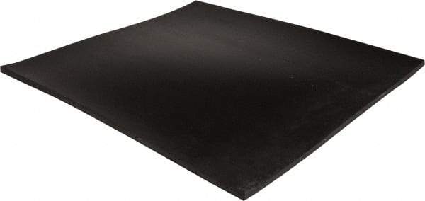 Made in USA - 12" Long, 12" Wide, Buna-N Rubber Foam Sheet - 50 to 60 Durometer, Black, -20 to 170°F, 900 psi Tensile Strength, Stock Length - Exact Tool & Supply