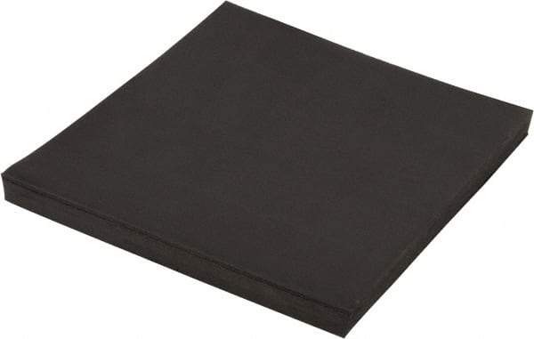 Made in USA - 12" Long, 12" Wide, Neoprene Spring Blend Rubber Foam Sheet - 65 to 75 Durometer, Black, -20 to 170°F, 1,000 psi Tensile Strength, Stock Length - Exact Tool & Supply