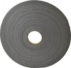 Made in USA - 3/16" Thick x 1/2" Wide x 100' Long Gray Open Cell Polyurethane Foam Rubber Roll - Stock Length, Adhesive Back, 1.8 to 2.2 Lb/Cu Ft Density, -20°F to 160°F - Exact Tool & Supply