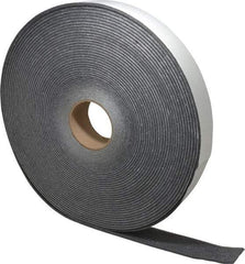 Made in USA - 3/16" Thick x 2" Wide x 100' Long Gray Open Cell Polyurethane Foam Rubber Roll - Stock Length, Adhesive Back, 1.8 to 2.2 Lb/Cu Ft Density, -20°F to 160°F - Exact Tool & Supply