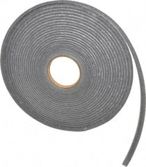 Made in USA - 1/4" Thick x 1/2" Wide x 50' Long Gray Open Cell Polyurethane Foam Rubber Roll - Stock Length, Adhesive Back, 1.8 to 2.2 Lb/Cu Ft Density, -20°F to 160°F - Exact Tool & Supply