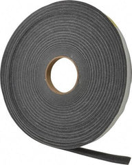 Made in USA - 1/4" Thick x 3/4" Wide x 50' Long Gray Open Cell Polyurethane Foam Rubber Roll - Stock Length, Adhesive Back, 1.8 to 2.2 Lb/Cu Ft Density, -20°F to 160°F - Exact Tool & Supply
