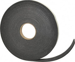 Made in USA - 3/8" Thick x 3/4" Wide x 50' Long Gray Open Cell Polyurethane Foam Rubber Roll - Stock Length, Adhesive Back, 1.8 to 2.2 Lb/Cu Ft Density, -20°F to 160°F - Exact Tool & Supply