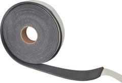 Made in USA - 3/8" Thick x 2" Wide x 50' Long Gray Open Cell Polyurethane Foam Rubber Roll - Stock Length, Adhesive Back, 1.8 to 2.2 Lb/Cu Ft Density, -20°F to 160°F - Exact Tool & Supply