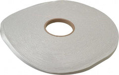 Made in USA - 1/8" Thick x 1/2" Wide x 75' Long Gray Closed Cell PVC Foam Rubber Roll - Stock Length, Adhesive Back, 8 Lb/Cu Ft Density, -20°F to 130°F - Exact Tool & Supply