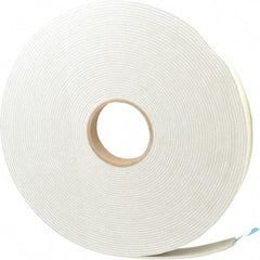 Made in USA - 1/8" Thick x 1" Wide x 75' Long Gray Closed Cell PVC Foam Rubber Roll - Stock Length, Adhesive Back, 8 Lb/Cu Ft Density, -20°F to 130°F - Exact Tool & Supply