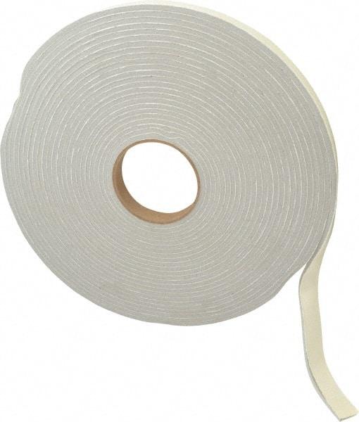 Made in USA - 3/16" Thick x 3/4" Wide x 30' Long Gray Closed Cell PVC Foam Rubber Roll - Stock Length, Adhesive Back, 8 Lb/Cu Ft Density, -20°F to 130°F - Exact Tool & Supply