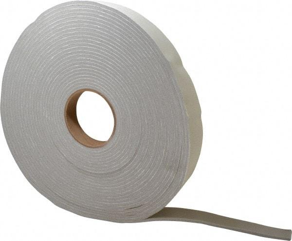 Made in USA - 3/16" Thick x 1" Wide x 30' Long Gray Closed Cell PVC Foam Rubber Roll - Stock Length, Adhesive Back, 8 Lb/Cu Ft Density, -20°F to 130°F - Exact Tool & Supply