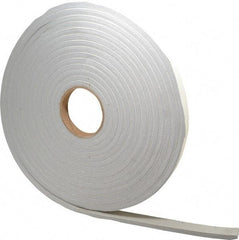 Made in USA - 3/8" Thick x 3/4" Wide x 30' Long Gray Closed Cell PVC Foam Rubber Roll - Stock Length, Adhesive Back, 8 Lb/Cu Ft Density, -20°F to 130°F - Exact Tool & Supply