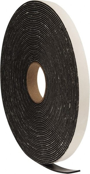 Made in USA - 75' x 3/4" x 1/8" Black PVC Foam Roll - Exact Tool & Supply