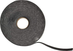 Made in USA - 3/16" Thick x 1/2" Wide x 45' Long Black Closed Cell PVC Foam Rubber Roll - Stock Length, Adhesive Back, 13 Lb/Cu Ft Density, -20°F to 130°F - Exact Tool & Supply