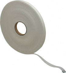 Made in USA - 1/8" Thick x 3/4" Wide x 75' Long White Closed Cell Polyethylene Foam Rubber Roll - Stock Length, Adhesive Back, 2 Lb/Cu Ft Density, -20°F to 170°F - Exact Tool & Supply