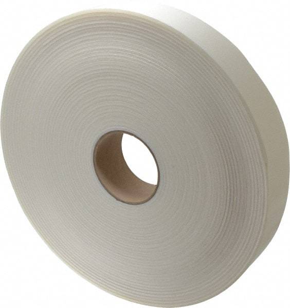 Made in USA - 1/8" Thick x 2" Wide x 75' Long White Closed Cell Polyethylene Foam Rubber Roll - Stock Length, Adhesive Back, 2 Lb/Cu Ft Density, -20°F to 170°F - Exact Tool & Supply