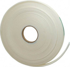 Made in USA - 3/16" Thick x 5/8" Wide x 50' Long White Closed Cell Polyethylene Foam Rubber Roll - Stock Length, Adhesive Back, 2 Lb/Cu Ft Density, -20°F to 170°F - Exact Tool & Supply