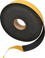Made in USA - 5/32" Thick x 2" Wide x 50' Long Black Open Cell Natural Foam Rubber Roll - Stock Length, Adhesive Back, 24 to 30 Lb/Cu Ft Density, -20°F to 160°F - Exact Tool & Supply