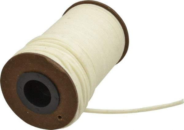 Made in USA - 1/8" x 85' Spool Length, PTFE/Synthetic Fiber Compression Packing - 1,500 Max psi, -80 to 450° F, White - Exact Tool & Supply