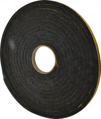 Made in USA - 25' x 1/2" x 7/16" Black Natural Foam Roll - Exact Tool & Supply