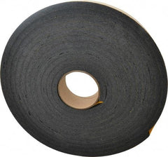 Made in USA - 7/16" Thick x 2" Wide x 25' Long Black Open Cell Natural Foam Rubber Roll - Stock Length, Adhesive Back, 24 to 30 Lb/Cu Ft Density, -20°F to 160°F - Exact Tool & Supply
