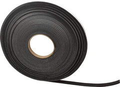 Made in USA - 1/8" Thick x 1/2" Wide x 50' Long Black Closed Cell Neoprene-Blend Spring Rubber Roll - Stock Length, Adhesive Back, 8 to 11 Lb/Cu Ft Density, -40°F to 158°F - Exact Tool & Supply