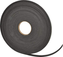 Made in USA - 3/16" Thick x 1/2" Wide x 50' Long Black Closed Cell Neoprene-Blend Spring Rubber Roll - Stock Length, Adhesive Back, 8 to 11 Lb/Cu Ft Density, -40°F to 158°F - Exact Tool & Supply
