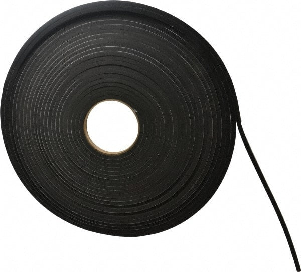 Made in USA - 50' x 1/2" x 1/4" Black Neoprene-Blend Spring Roll - Exact Tool & Supply