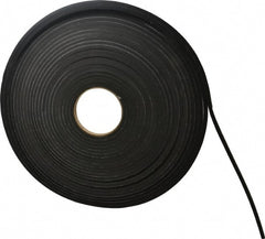 Made in USA - 50' x 1/2" x 1/4" Black Neoprene-Blend Spring Roll - Exact Tool & Supply