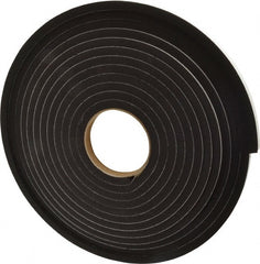 Made in USA - 25' x 1/2" x 3/8" Black Neoprene-Blend Spring Roll - Exact Tool & Supply