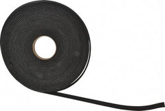 Made in USA - 3/16" Thick x 3/4" Wide x 50' Long Black Closed Cell Neoprene-Blend Spring Rubber Roll - Stock Length, Adhesive Back, 8 to 11 Lb/Cu Ft Density, -40°F to 158°F - Exact Tool & Supply