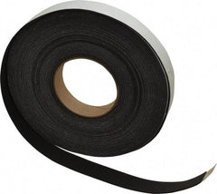 Made in USA - 1/16" Thick x 1" Wide x 50' Long Black Closed Cell Neoprene-Blend Spring Rubber Roll - Stock Length, Adhesive Back, 8 to 11 Lb/Cu Ft Density, -40°F to 158°F - Exact Tool & Supply
