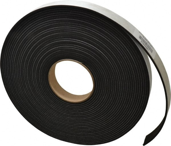 Made in USA - 50' x 1" x 1/8" Black Neoprene-Blend Spring Roll - Exact Tool & Supply