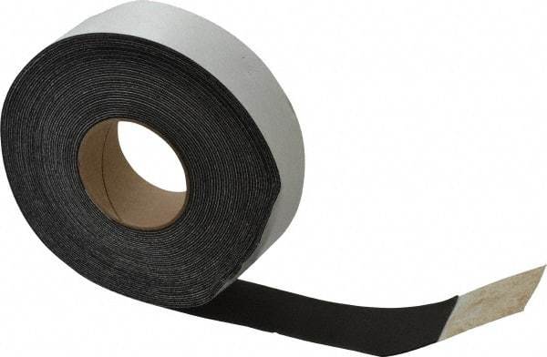 Made in USA - 1/16" Thick x 2" Wide x 50' Long Black Closed Cell Neoprene-Blend Spring Rubber Roll - Stock Length, Adhesive Back, 8 to 11 Lb/Cu Ft Density, -40°F to 158°F - Exact Tool & Supply