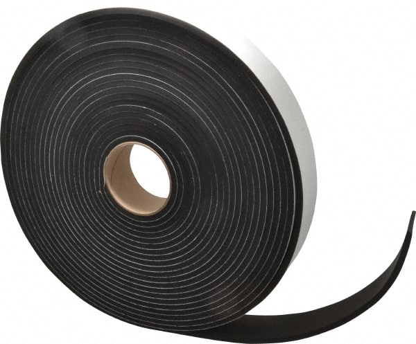 Made in USA - 50' x 2" x 1/4" Black Neoprene-Blend Spring Roll - Exact Tool & Supply