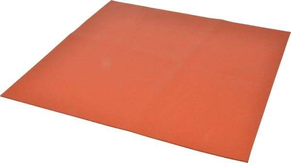 Made in USA - 12" Long, 12" Wide, Silicone Foam Rubber Foam Sheet - Orange-Red, -103 to 450°F, Plain Backing, Stock Length - Exact Tool & Supply