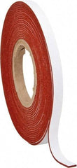 Made in USA - 1/16" Thick x 1/2" Wide x 30' Long Tan-Orange Closed Cell Silicone Foam Rubber Roll - Stock Length, Adhesive Back, 33 Lb/Cu Ft Density, -100°F to 500°F - Exact Tool & Supply
