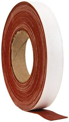 Made in USA - 1/16" Thick x 1" Wide x 30' Long Tan-Orange Closed Cell Silicone Foam Rubber Roll - Stock Length, Adhesive Back, 33 Lb/Cu Ft Density, -100°F to 500°F - Exact Tool & Supply