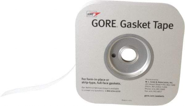 Made in USA - 0.02" Thick x 1" Wide, Gore-Tex Gasket Tape - 50' Long, White - Exact Tool & Supply