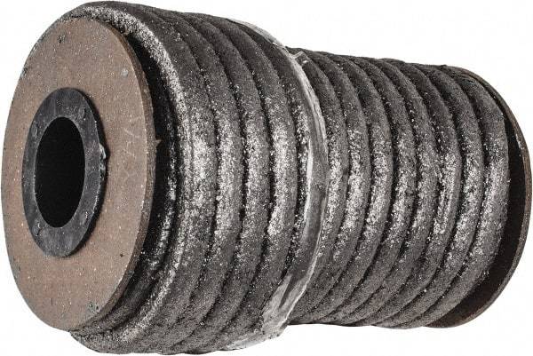 Made in USA - 1/4" x 29.4' Spool Length, Acrylic Fiber Graphite Yarn Compression Packing - 500° F Max, Dark Gray - Exact Tool & Supply