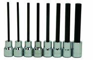 7 Piece - 4; 5; 6; 7; 8; 9; 10mm - 3/8" Drive - Hex Long Bit Metric Socket Set - Exact Tool & Supply