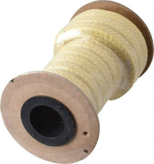 Made in USA - 3/8" x 11' Spool Length, PTFE/Aramid Composite Compression Packing - 2,500 Max psi, -50 to 550° F, Tan - Exact Tool & Supply