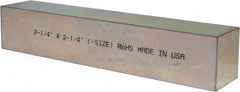 Made in USA - 12" Long x 2-1/4" High x 2-1/4" Wide, Zinc-Plated Oversized Key Stock - C1018 Steel - Exact Tool & Supply