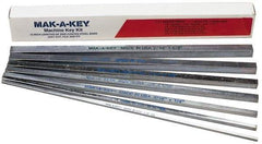 Made in USA - 12" Long, Zinc-Plated "7-11" Machine Key Assortment Key Stock - C1045 Steel - Exact Tool & Supply