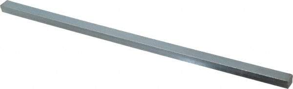 Made in USA - 12" Long, Zinc-Plated Step Key Stock for Gears - C1018 Steel - Exact Tool & Supply