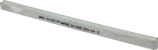 Made in USA - 12" Long, Zinc-Plated Step Key Stock for Gears - C1018 Steel - Exact Tool & Supply