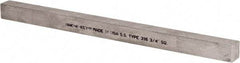 Made in USA - 12" Long x 3/4" High x 3/4" Wide, Undersized Key Stock - Type 316 Stainless Steel - Exact Tool & Supply