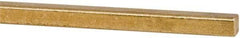 Made in USA - 12" Long x 3/16" High x 3/16" Wide, Over/Undersized Key Stock - Alloy 360 Brass - Exact Tool & Supply