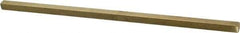 Made in USA - 12" Long x 3/8" High x 3/8" Wide, Over/Undersized Key Stock - Alloy 360 Brass - Exact Tool & Supply