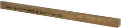 Made in USA - 12" Long x 7/16" High x 7/16" Wide, Over/Undersized Key Stock - Alloy 360 Brass - Exact Tool & Supply