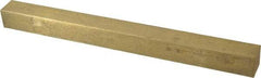 Made in USA - 12" Long x 1" High x 1" Wide, Over/Undersized Key Stock - Alloy 360 Brass - Exact Tool & Supply